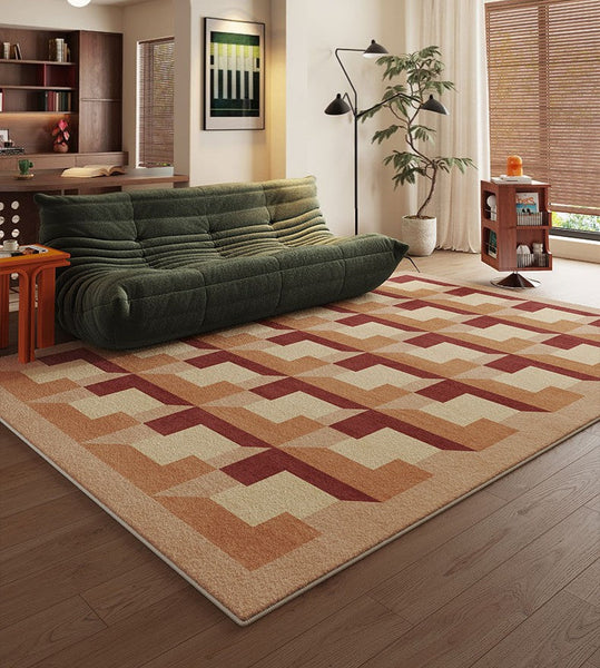 Modern Rugs for Dining Room, Large Modern Rugs for Living Room, Mid Century Modern Rugs for Bedroom, Abstract Geometric Modern Rugs