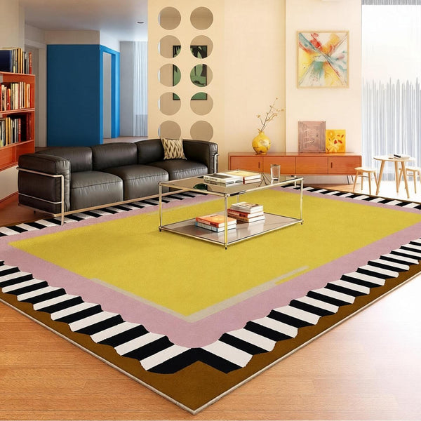 Modern Rugs under Coffee Table, Mid Century Contemporary Modern Rugs, Colorful Modern Rugs for Living Room, Dining Room Geometric Modern Rugs-Grace Painting Crafts