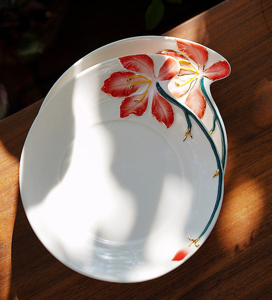 Afternoon British Tea Cups, Creative Bone China Porcelain Tea Cup Set, Traditional English Tea Cups and Saucers, Unique Ceramic Coffee Cups-Grace Painting Crafts