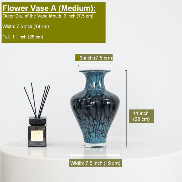 Handmade Liuli Vases, Centerpiece Vases on Table, Colored Glaze Vase for Modern Home Decor, Glass Bud Vases, Bouquet Flower Vase-Grace Painting Crafts