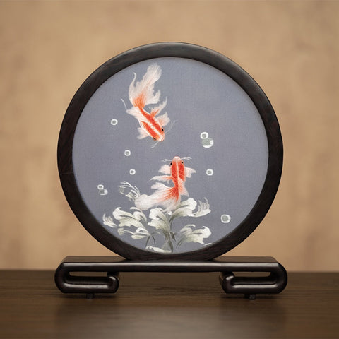 Exclusive Business Present Panda Embroidered Decor, Traditional Chinese Suzhou Embroidery Ornament, Premium Souvenir, Unique Birthday Gift-Grace Painting Crafts
