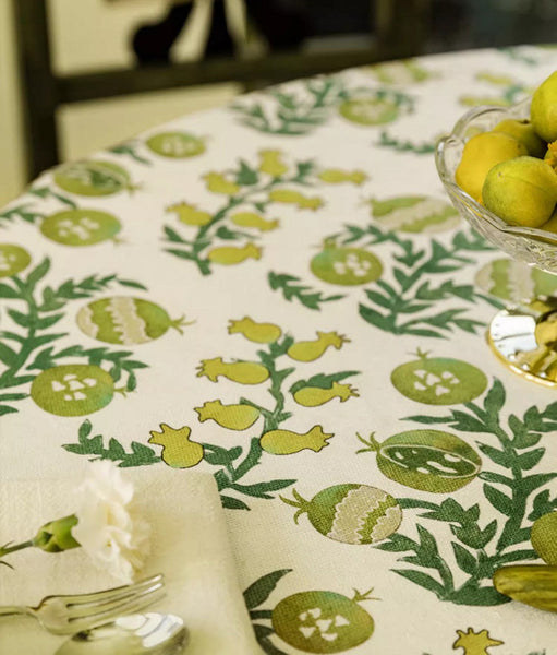 Canterbury Bell and Pomegranate Table Covers for Round Table, Large Modern Rectangle Tablecloth for Dining Table, Farmhouse Table Cloth for Oval Table-Grace Painting Crafts