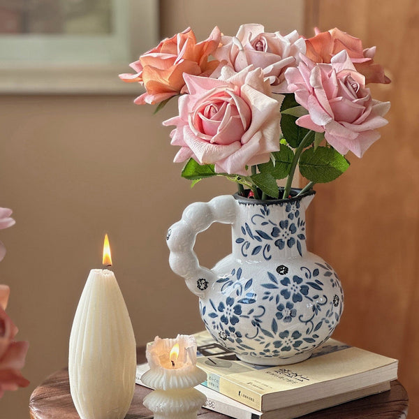 Rustic Porcelain Flower Vases, Ceramic Bud Vases, Unique Handmade Ceramic Vases, Small Flower Vases on Table-Grace Painting Crafts