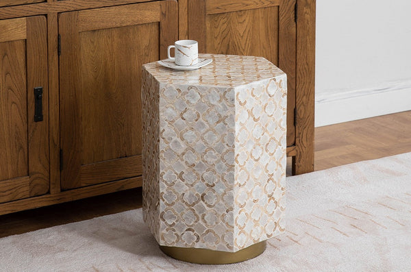 Portable Casual Side Table, Creative Coffee Table, Contemporary Small Sofa Side Table, Shell Small Side Table, Unique Small End Table-Grace Painting Crafts