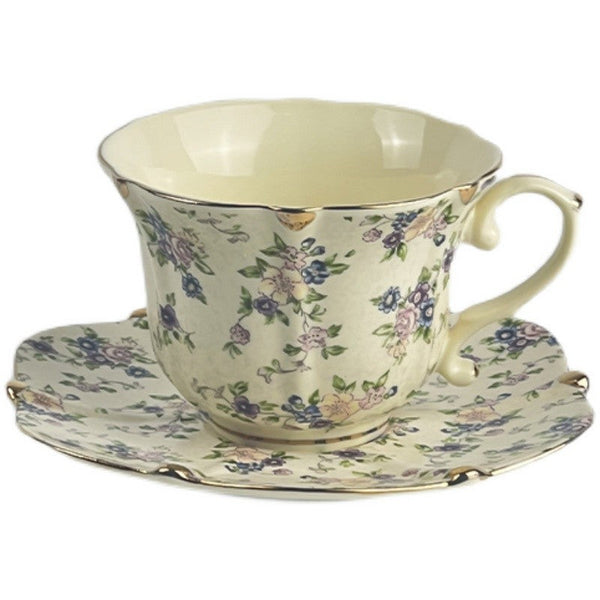 British Traditional Afternoon Tea Cup and Saucer in Gift Box, 7.8 oz Porcelain Tea Cup Saucer Set, Unique Tea Cup and Saucers, Royal Ceramic Cups, Elegant Vintage Ceramic Coffee Cups-Grace Painting Crafts