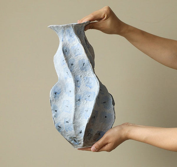 Centerpiece Ceramic Bouquet Vases, Elegant Handmade Modern Flower Vase, Porcelain Vases for Modern Home Decor, Contemporary Vases on Dining Table-Grace Painting Crafts