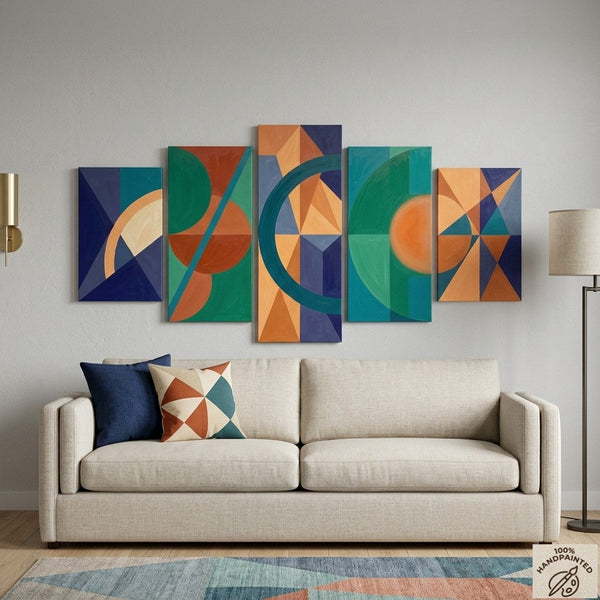 Hand Painted Acrylic Artwork, Large Canvas Paintings for Living Room, Geometric Modern Art, Contemporary Abstract Painting