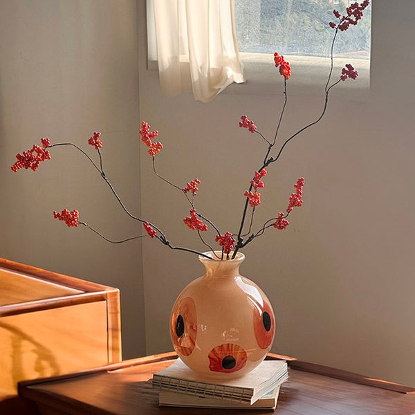 Unique Modern Vases for Flowers, Flower Vases on Table, Glass Bud Vases, Handmade Vintage Glass Flower Vases-Grace Painting Crafts