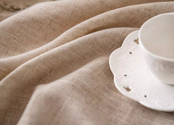 Simple Linen Rectangle Table Cover for Dining Room Table, Large Brown Tablecloth for Home Decoration, Modern Table Cloth, Square Tablecloth for Round Table-Grace Painting Crafts