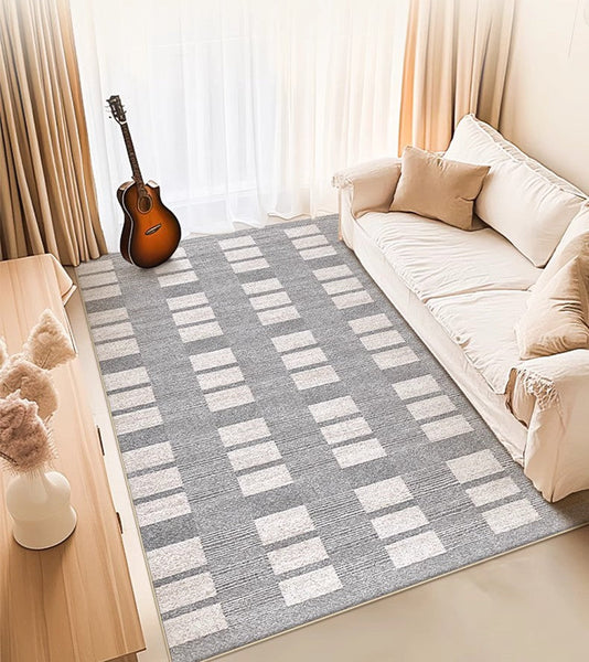 Dining Room Floor Rug, Large Gray Floor Rugs for Living Room, Modern Floor Rugs for Bedroom, Extra Large Geometric Modern Rugs for Office-Grace Painting Crafts