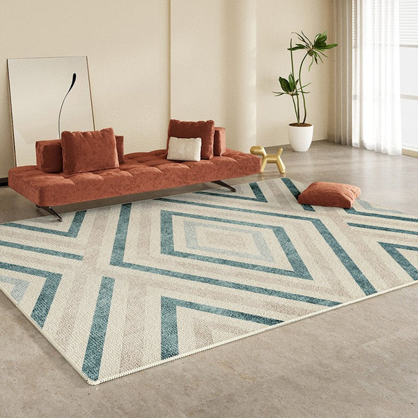 Unique Geometric Modern Rug Placement Ideas for Dining Room, Abstract Contemporary Modern Rugs for Living Room,Large Modern Rugs for Bedroom-Grace Painting Crafts