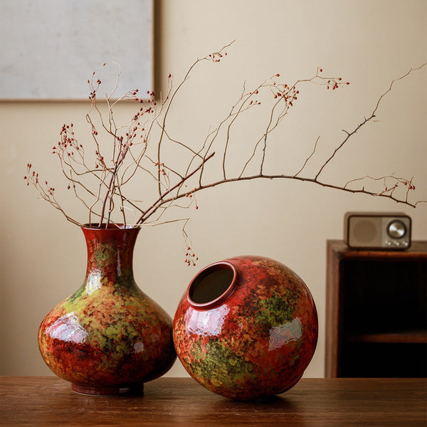 Large Pottery Flower Vases, Handmade Water Holding Flower Vases, Modern Bouquet Flower Vases, Centerpiece on Dining Table, Flower Vase on Table-Grace Painting Crafts