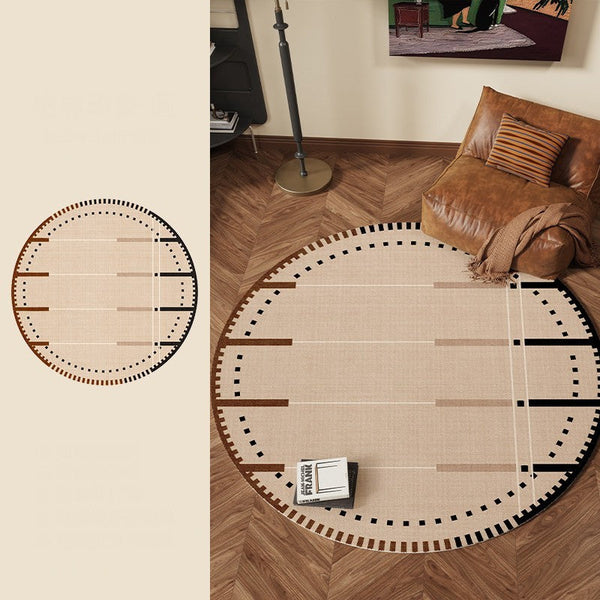 Geometric Round Rugs for Dining Room, Contemporary Modern Rugs, Mid Century Modern Rugs under Chairs, Bedroom Circular Modern Rugs-Grace Painting Crafts
