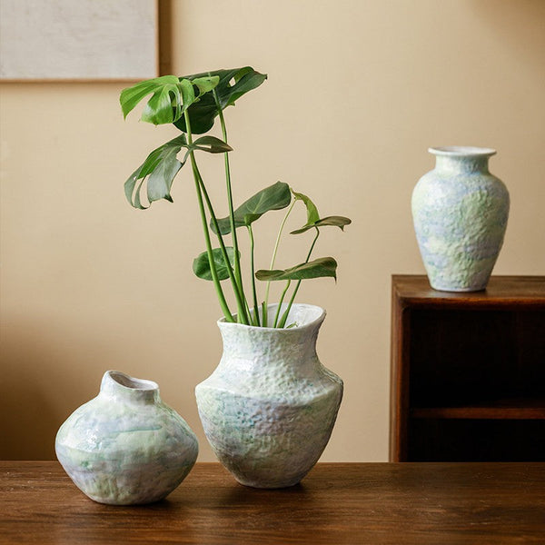 Centerpiece on Dining Table, Modern Porcelain Flower Vases, Handmade Water Holding Flower Vases, Ceramic Bouquet Vases, Flower Vases on Table-Grace Painting Crafts