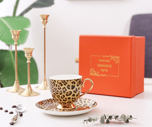 Unique Ceramic Coffee Cups and Saucers, Creative Ceramic Coffee Cups, Beautiful British Tea Cups, Creative Bone China Porcelain Tea Cup Set-Grace Painting Crafts