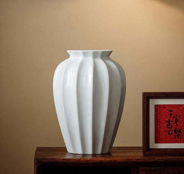 Large Flower Vases on Table, Centerpiece Ceramic Bud Vases, Porcelain Flower Vases, Handmade Water Holding Flower Vase-Grace Painting Crafts