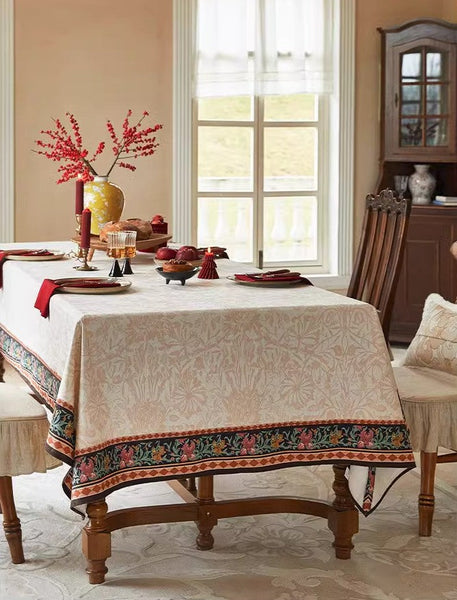 Flower Farmhouse Table Covers, Square Tablecloth for Kitchen, Extra Large Modern Rectangular Tablecloth for Dining Room Table, Mid Century Tablecloth for Round Table-Grace Painting Crafts