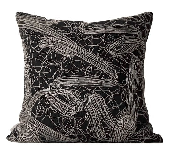 Decorative Pillow for Interior Design, Black Modern Throw Pillows, Simple Modern Throw Pillow for Couch, Modern Sofa Pillow Covers-Grace Painting Crafts