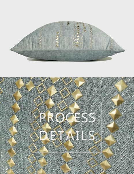 Grey Blue Decorative Throw Pillow for Couch, Large Square Pillows, Modern Sofa Pillows, Simple Modern Throw Pillows for Couch-Grace Painting Crafts