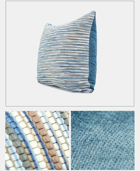 Abstract Blue Modern Sofa Pillows, Large Decorative Throw Pillows, Contemporary Square Modern Throw Pillows for Couch, Simple Throw Pillow for Interior Design-Grace Painting Crafts