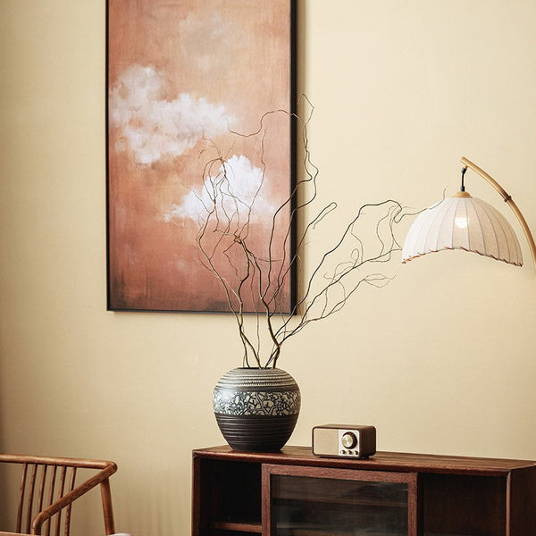 Large Pottery Flower Vases Urn, Centerpiece on Dining Table, Flower Vase on Table, Handmade Water Holding Flower Vases, Modern Bouquet Vases-Grace Painting Crafts