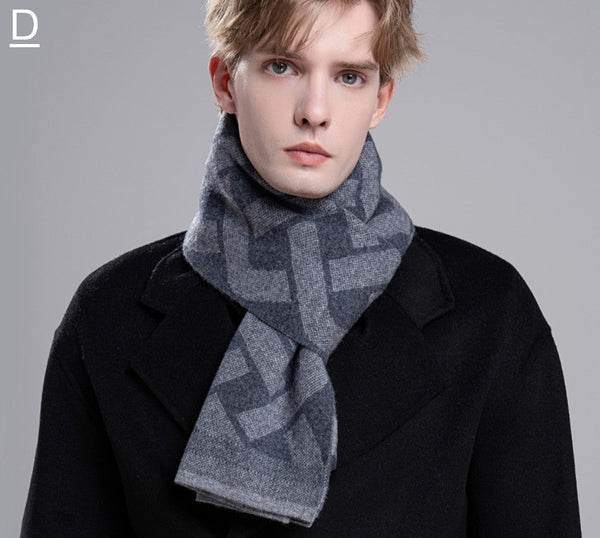 Casual Scarf Men, Wool Scarf for Gentleman, Thick Wool Scarf, Men's Winter Scarf, Men's Wool Scarf Winter, Fashion Scarf, Business Formal Men Scarf Styles-Grace Painting Crafts