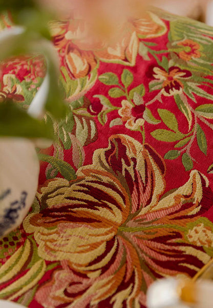 Large Modern Rectangle Tablecloth for Dining Table, Flower Pattern Red Table Covers for Round Table, Farmhouse Table Cloth for Oval Table-Grace Painting Crafts