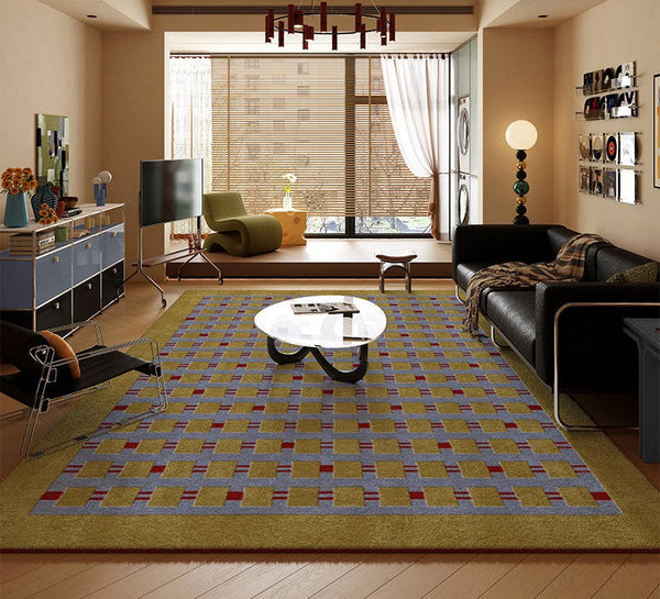 Mid Century Modern Rugs for Living Room, Vintage Area Rugs for Bedroom, Large Contemporary Area Rugs for Dining Room-Grace Painting Crafts