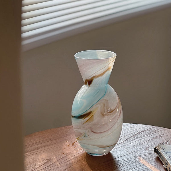 Flower Vases on Table, Handmade Glass Bud Vases, Vintage Small Glass Flower Vases, Water Holding Flower Vases-Grace Painting Crafts