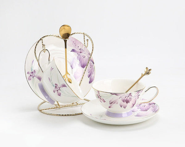 Porcelain Coffee Cup, Ceramic Tea Cup Set, Luxury Tea Cup with Saucer, Elegant Coffee Cup, Porcelain Tea cups, British Tea Cup Set, Afternoon Tea Cup with Saucer Set-Grace Painting Crafts