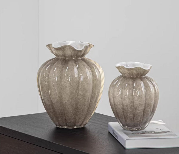 Handmade Liuli Vases, Color Glaze Vase, Contemporary Vases for Modern Home Decor, Glass Bud Vases, Centerpiece Vases on Table-Grace Painting Crafts