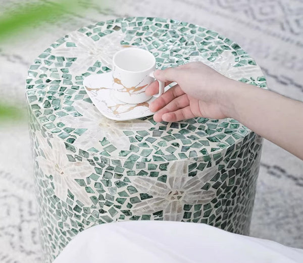 Modern Small Sofa Side Table, Unique Small End Table, Creative Coffee Table, Contemporary Round Side Table, Portable Casual Side Table-Grace Painting Crafts