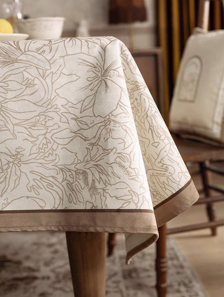 French Style Tablecloth for Dining Table, Beautiful Table Cover for Dining Room Table, Modern Rectangle Tablecloth for Oval Table-Grace Painting Crafts