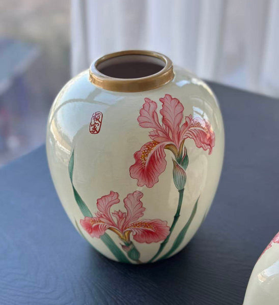 Centerpiece Ceramic Bouquet Vases, Handmade Modern Flower Vase, Large Flower Vases on Dining Table, Porcelain Flower Vases-Grace Painting Crafts