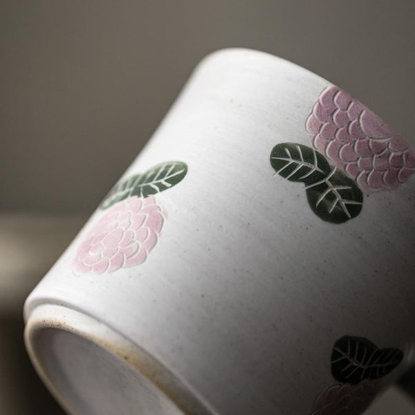 Handmade Pottery Coffee Cup, Rose Ceramic Coffee Mug, Cappuccino Coffee Cup, Tea Cup-Grace Painting Crafts