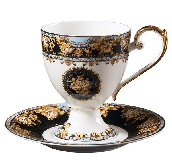 Royal Bone China Porcelain Tea Cup Set, Tea Cups and Saucers in Gift Box as Birthday Gift, Elegant Ceramic Coffee Cups, Beautiful British Tea Cups-Grace Painting Crafts