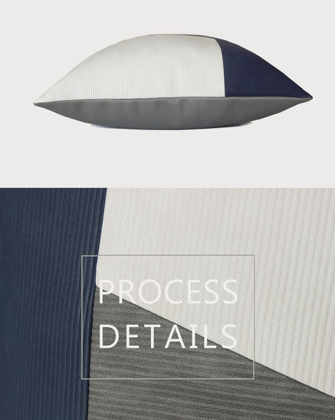 Large Modern Throw Pillows, Decorative Throw Pillow for Couch, Blue Grey Modern Sofa Pillows, Decorative Throw Pillows for Living Room, Large Square Pillows-Grace Painting Crafts