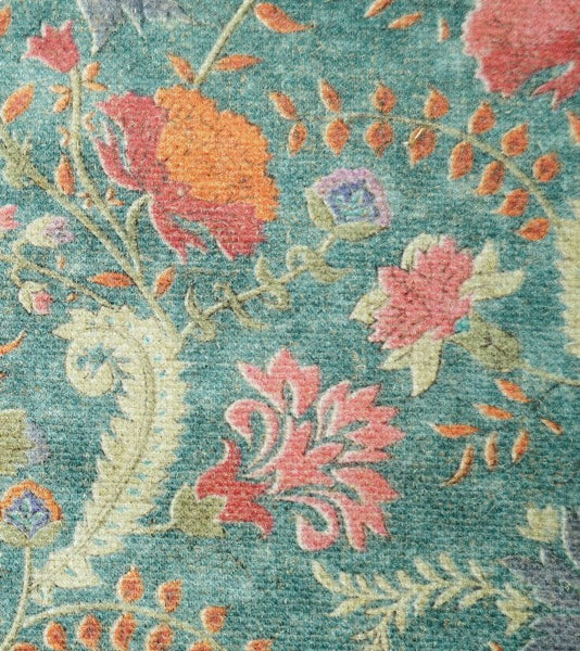 Garden Flowers Pattern Decorative Throw Pillows, Large Green Throw Pillow for Interior Design, Geomeric Contemporary Square Modern Throw Pillows for Couch-Grace Painting Crafts