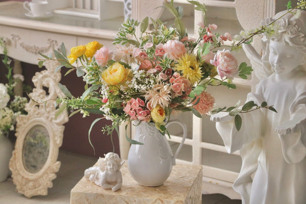 Table Centerpiece, Large Bunch of Romantic Flowers for Bedroom, Artificial Floral for Living Room, Beautiful Flower Arrangement Ideas for Interior Design-Grace Painting Crafts