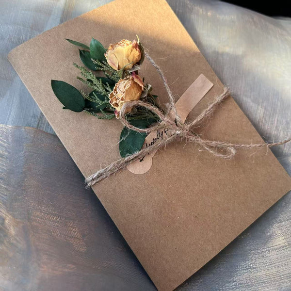 Wedding Greeting Card, Unique Anniversary Greeting Card, Creative Birthday Greeting Card, Beautiful Valentine's Day Greeting Card, Original Handmade Dried Flower Greeting Cards-Grace Painting Crafts