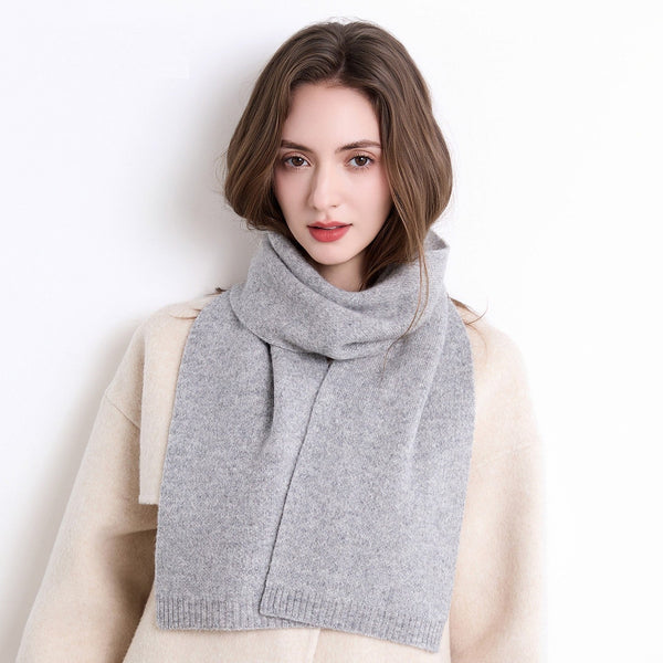 Modern Wool Scarf for Women, Cold Weather Scarves, Small Soft Wool Scarf for Women, Grey Casual Scarf for Women-Grace Painting Crafts