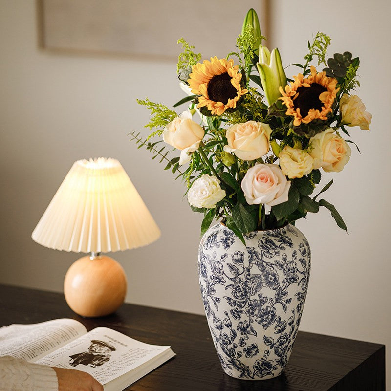 Modern Dining Table Flower Vase, Ceramic Centerpiece Home Decor, Contemporary Living Room Accent, Artistic Floral Display Holder