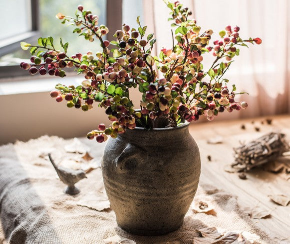 Cranberry Fruit Branch, Flower Arrangement Ideas for Living Room, Unique Artificial Flowers for Home Decoration, Spring Artificial Floral for Bedroom-Grace Painting Crafts