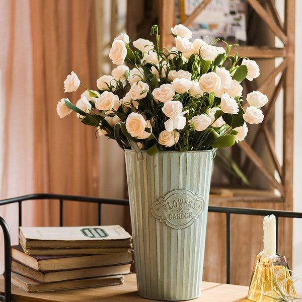 Flower Arrangement Ideas for Living Room, White Camellia Flowers, Modern Artificial Flowers for Home Decoration, Simple Artificial Floral for Bedroom-Grace Painting Crafts
