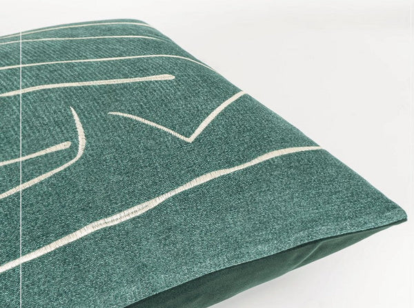 Abstract Green Decorative Throw Pillows, Geometric Square Modern Throw Pillows for Couch, Large Contemporary Throw Pillow for Interior Design-Grace Painting Crafts