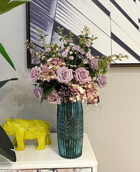 Large Bunch of Autumn Flowers Arrangement Interior Design, Modern Artificial Floral Arrangement for Bedroom, Creative Faux Silk Floral Bouquet Table Centerpiece-Grace Painting Crafts