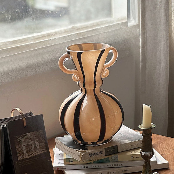 Modern Glass Flower Vases, Glass Flower Vases, Handmade Glass Bud Vases, Water Holding Flower Vases, Flower Vases on Table-Grace Painting Crafts