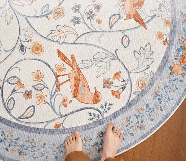 Dining Room Contemporary Round Rugs, Bedroom Modern Round Rugs, Modern Rug Ideas for Living Room, Circular Modern Rugs under Chairs-Grace Painting Crafts
