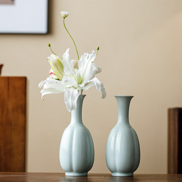 Small Flower Vases on Table, Rustic Porcelain Flower Vases, Ceramic Bud Vases, Handmade Water Holding Flower Vase-Grace Painting Crafts