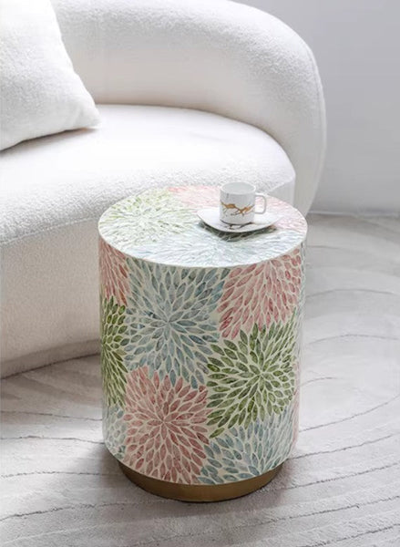 Unique Small End Table, Contemporary Small Sofa Side Table, Portable Casual Side Table, Creative Coffee Table, Shell Small Side Table-Grace Painting Crafts